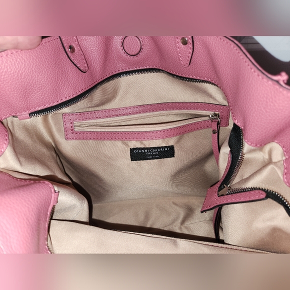 Gianni Chiarini Firenze Italian Leather Tote Bag in Bubblegum Pink; NEW - Picture 14 of 16